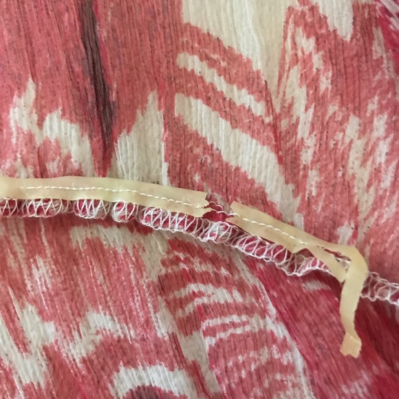 Karen Kane Red Cream Tie Front Top - Picture 10 of 11